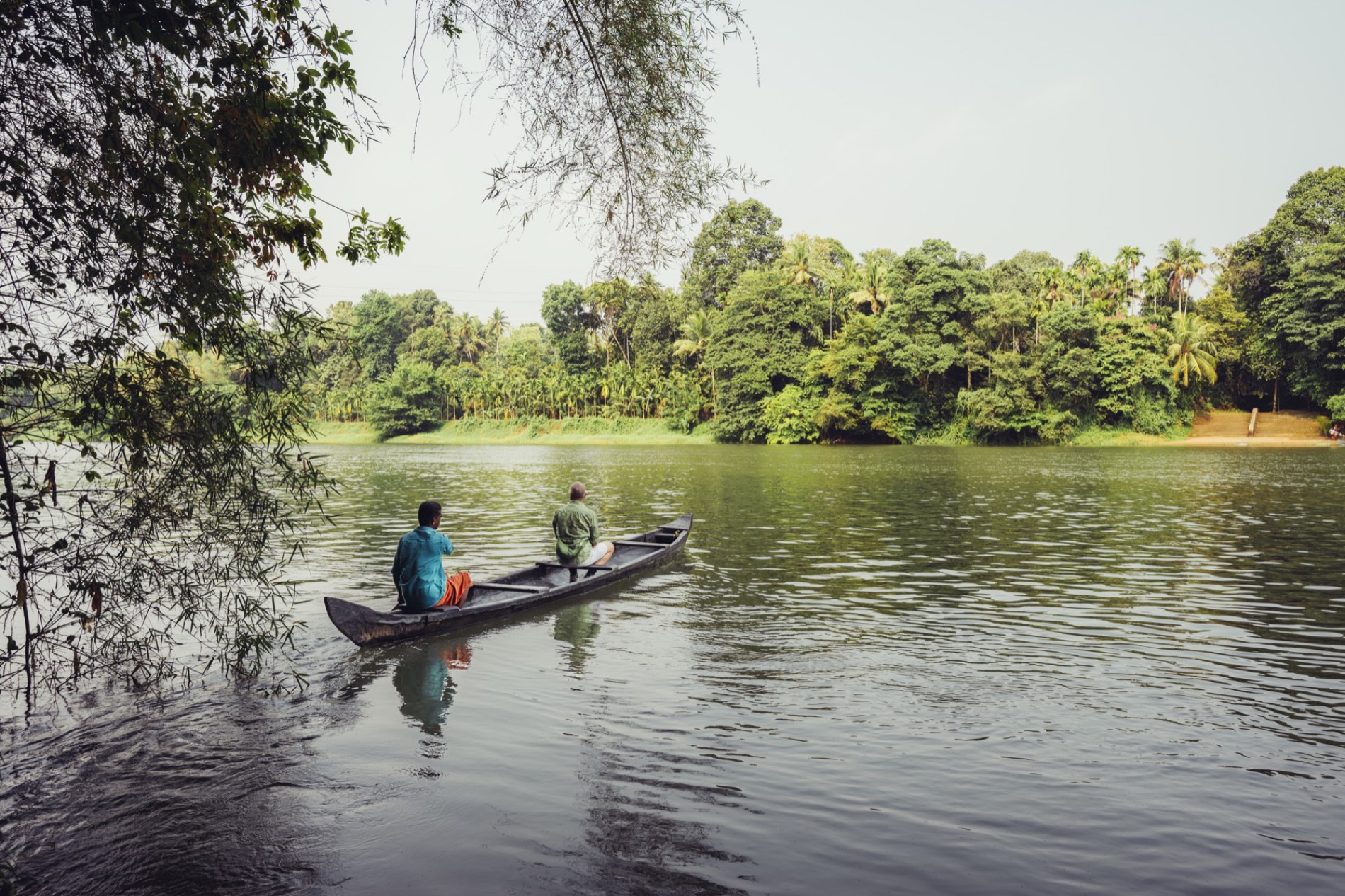 A country canoe on the Kerala backwaters