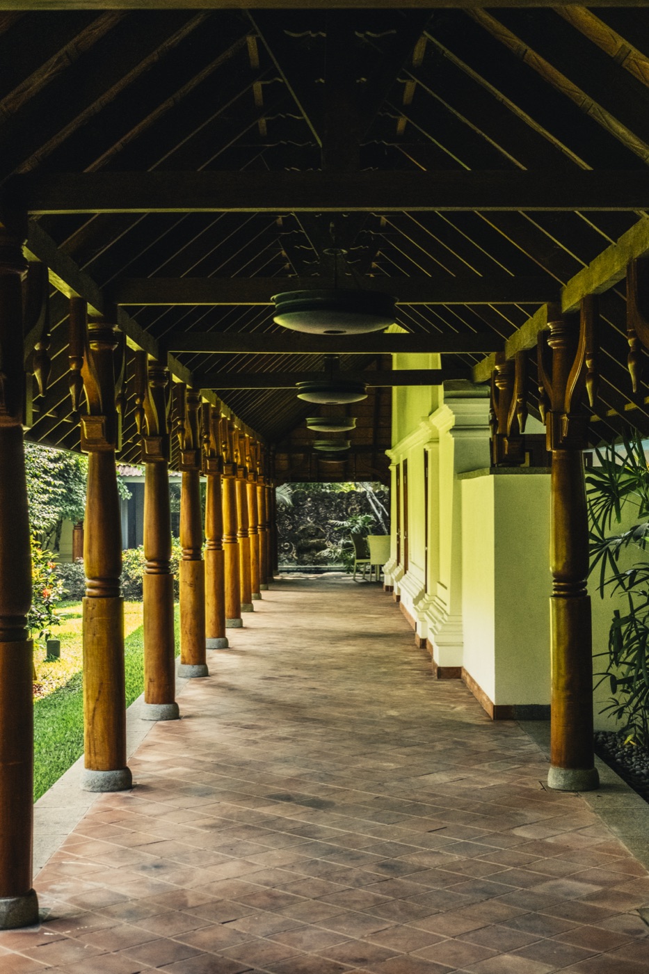 The colonnaded veranda
